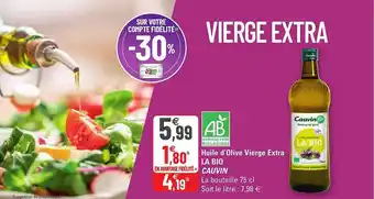 G20 Huile D'olive Vierge Extra La Bio Cauvin offre