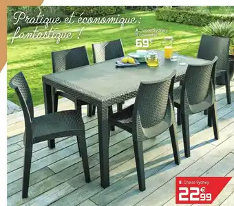Gifi Table Sydney 6 Couverts, Chaise Sydney offre