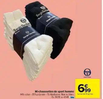Carrefour Market Mi-chaussettes de sport homme offre