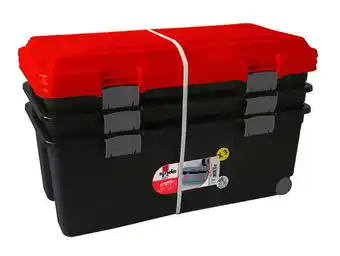 Lot 3 malles camper - noir et rouge - 75l