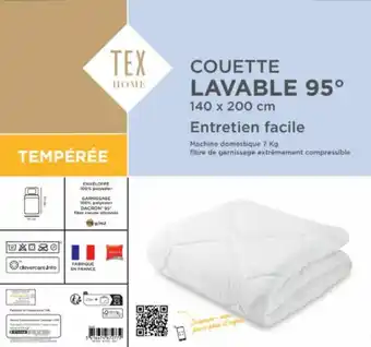 Carrefour Tex home couette lavable 95° offre