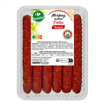 Carrefour 6 merguez de bœuf fortes halal carrefour sensation offre