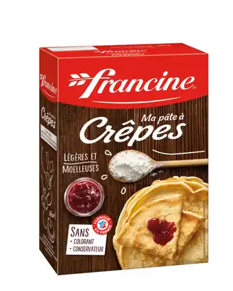 Carrefour Francine préparation pâte à crêpes offre