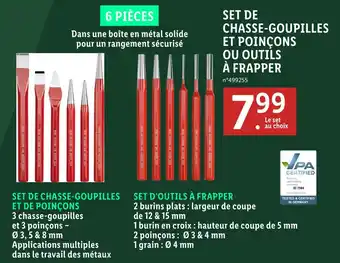 Lidl Parkside set de chasse-goupilles et poinçons ou outils à frapper offre