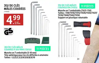 Lidl Parkside jeu de clés mâles coudées offre