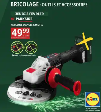 Lidl Parkside meuleuse d'angle sans fil offre