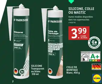 Lidl Parkside silicone, colle ou mastic offre