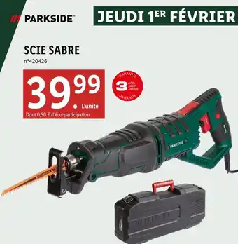 Lidl Parkside scie sabre offre