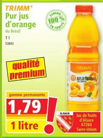Norma TRIMM Pur jus d'orange offre