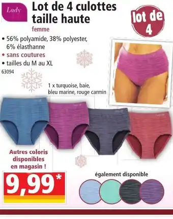Norma Lot de 4 culottes Life taille haute offre