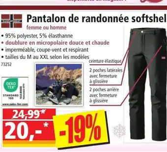 Norma Pantalon de randonnée softshell offre