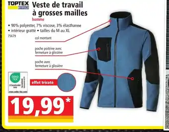 Norma TOPTEX Veste de travail offre