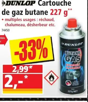 Norma DUNLOP Cartouche de gaz butane 227 g offre