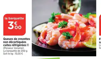 Bi1 Queues de crevettes non décortiquées cuites réfrigérées offre
