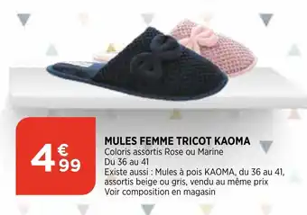 Mules femme Tricot Kaoma