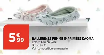 Bi1 Ballerines femme imprimées Kaoma offre