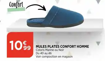 Bi1 Mules plates confort Homme offre