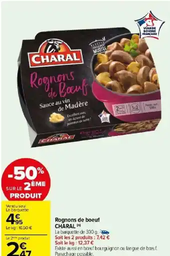 Carrefour Market Rognons de boeuf CHARAL (n) offre