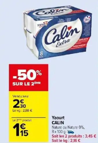 Carrefour Market Yaourt CALIN offre