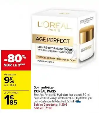 Carrefour Market Soin anti-âge L'ORÉAL PARIS offre