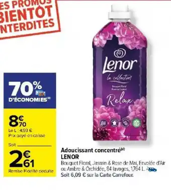 Carrefour Market Adoucissant concentré LENOR offre