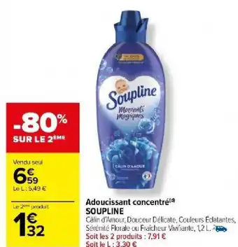 Carrefour Market Adoucissant concentré(¹) SOUPLINE offre
