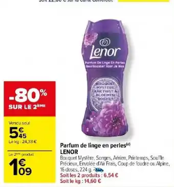 Carrefour Market Parfum de linge en perles) LENOR offre