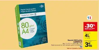 Carrefour Market Ramette 500 feuilles CARREFOUR offre