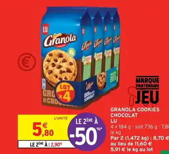 Intermarché GRANOLA COOKIES CHOCOLAT LU offre