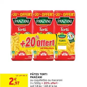 Intermarché PÂTES TORTI PANZANI offre