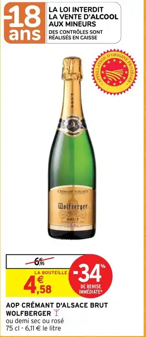 Intermarché AOP CRÉMANT D'ALSACE BRUT WOLFBERGER Y offre
