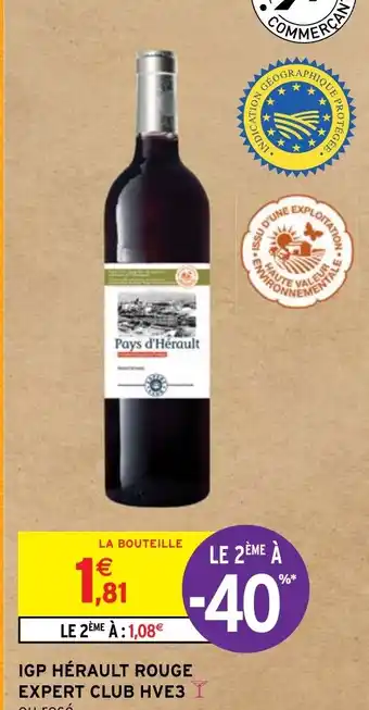 Intermarché IGP HÉRAULT ROUGE EXPERT CLUB HVE3 ou rosé offre