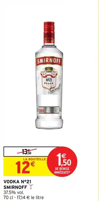 Intermarché VODKA N°21 SMIRNOFF Y 37.5% vol. offre