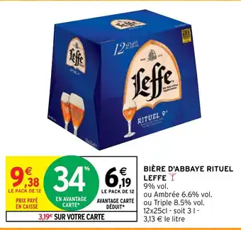 Intermarché BIÈRE D'ABBAYE RITUEL LEFFE I 9% vol. offre