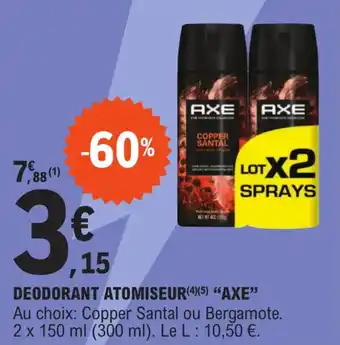 E.Leclerc Express DEODORANT ATOMISEUR(4)(5) "AXE" offre