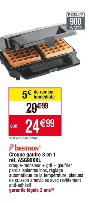 Croque gaufre 3 en 1 réf. ASG90XXL