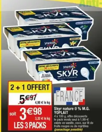 Cora x Carrefour Skyr nature 0 % M.G. YOPLAIT offre