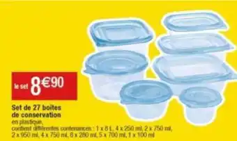 Cora x Carrefour Set de 27 boîtes de conservation offre