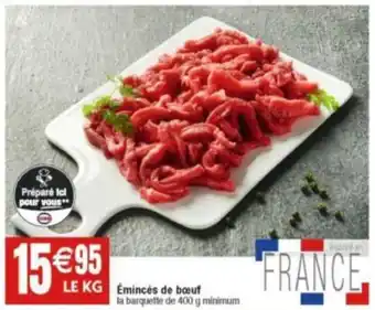Cora x Carrefour Émincés de bœuf la barquette de 400 g minimum offre