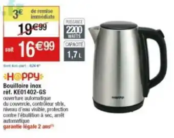 Cora x Carrefour Bouilloire inox réf. KE01402-GS offre