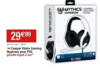 Cora x Carrefour Casque filaire Gaming Hyperion pour PS5 offre