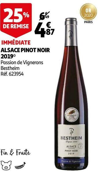 Auchan Bestheim alsace pinot noir 2019 offre