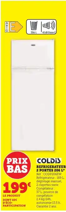 Hyper U REFRIGERATEUR 2 PORTES offre