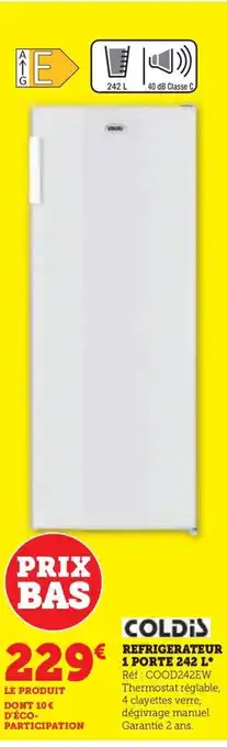 Hyper U REFRIGERATEUR 1 PORTE offre