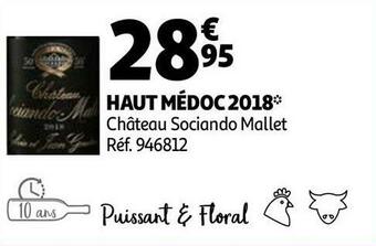 Auchan Château sociando mallet haut médoc 2018 offre