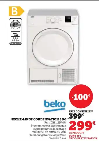 SECHE-LINGE CONDENSATION 8 KG Réf: DB8112PAOW