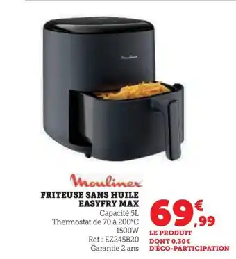 Hyper U FRITEUSE SANS HUILE EASYFRY MAX Capacité 5L Thermostat de 70 à 200°C offre