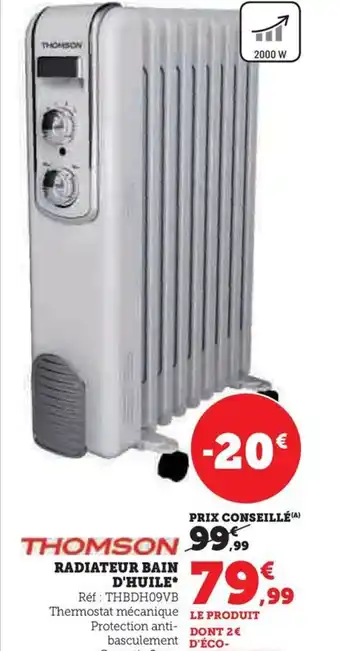 Hyper U RADIATEUR BAIN D'HUILE* offre