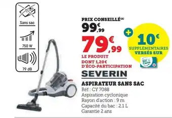 Hyper U ASPIRATEUR SANS SAC offre