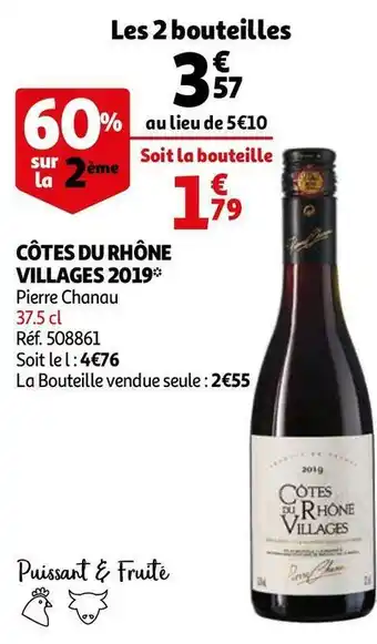 Auchan Pierre chanau côtes du rhône villages 2019 offre